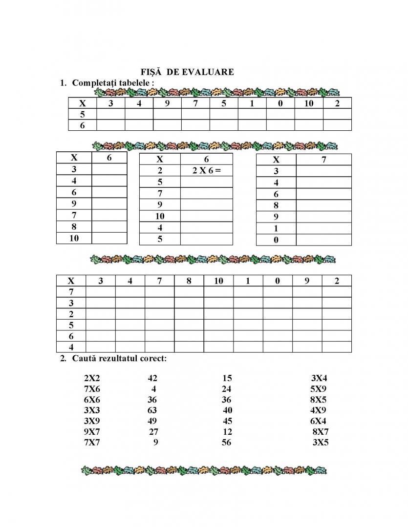 FIŞĂ  DE EVALUARE