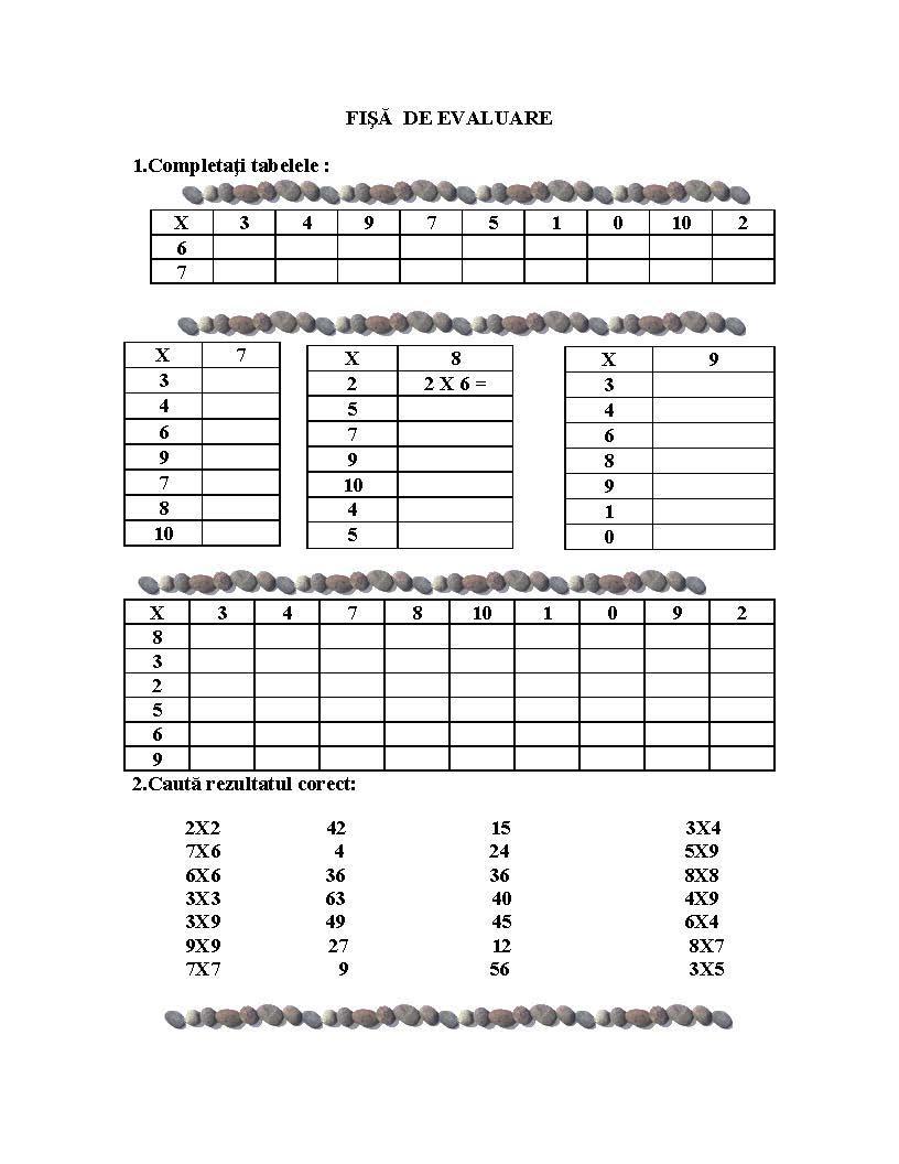FIŞĂ  DE EVALUARE