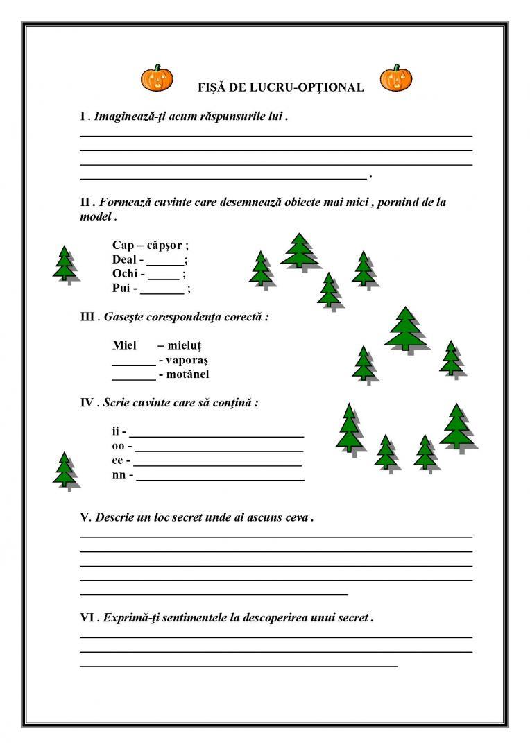 FIŞĂ DE LUCRU- OPŢIONAL LLR