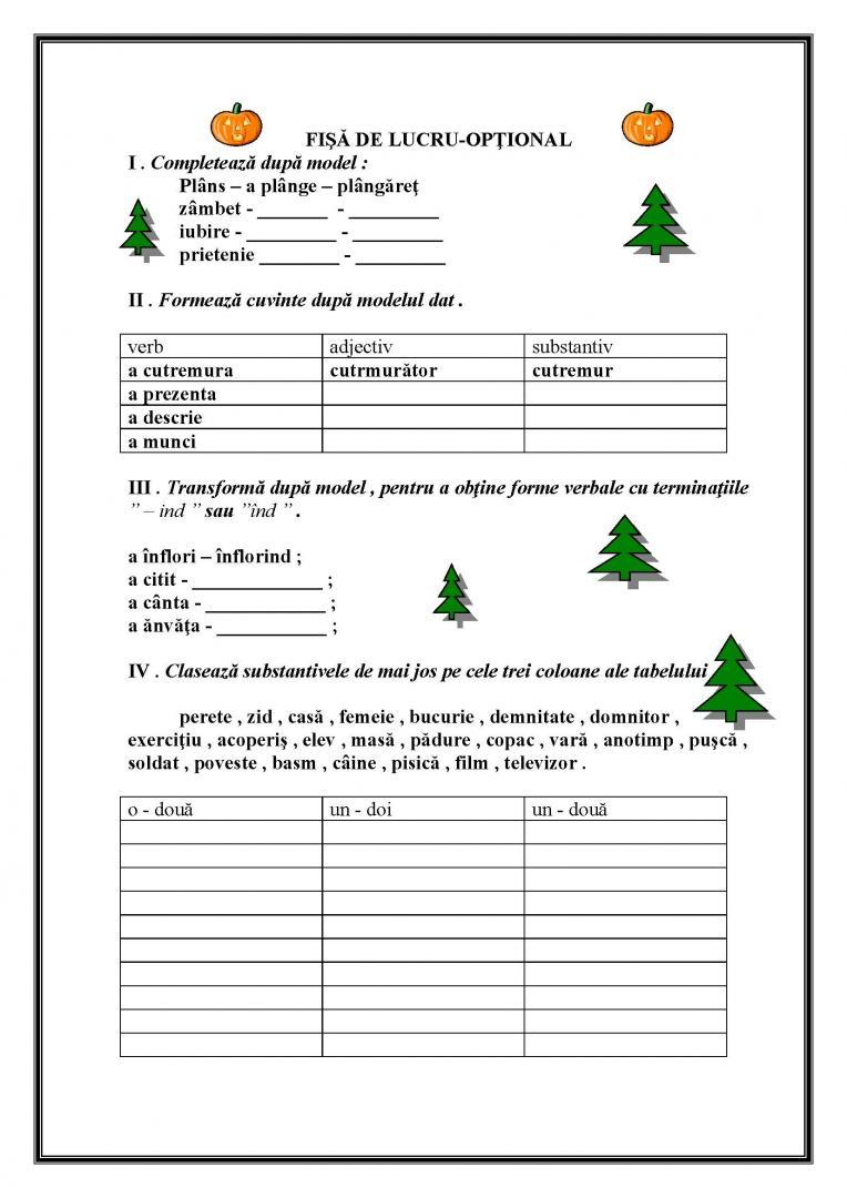 FIŞĂ DE LUCRU- OPŢIONAL LLR